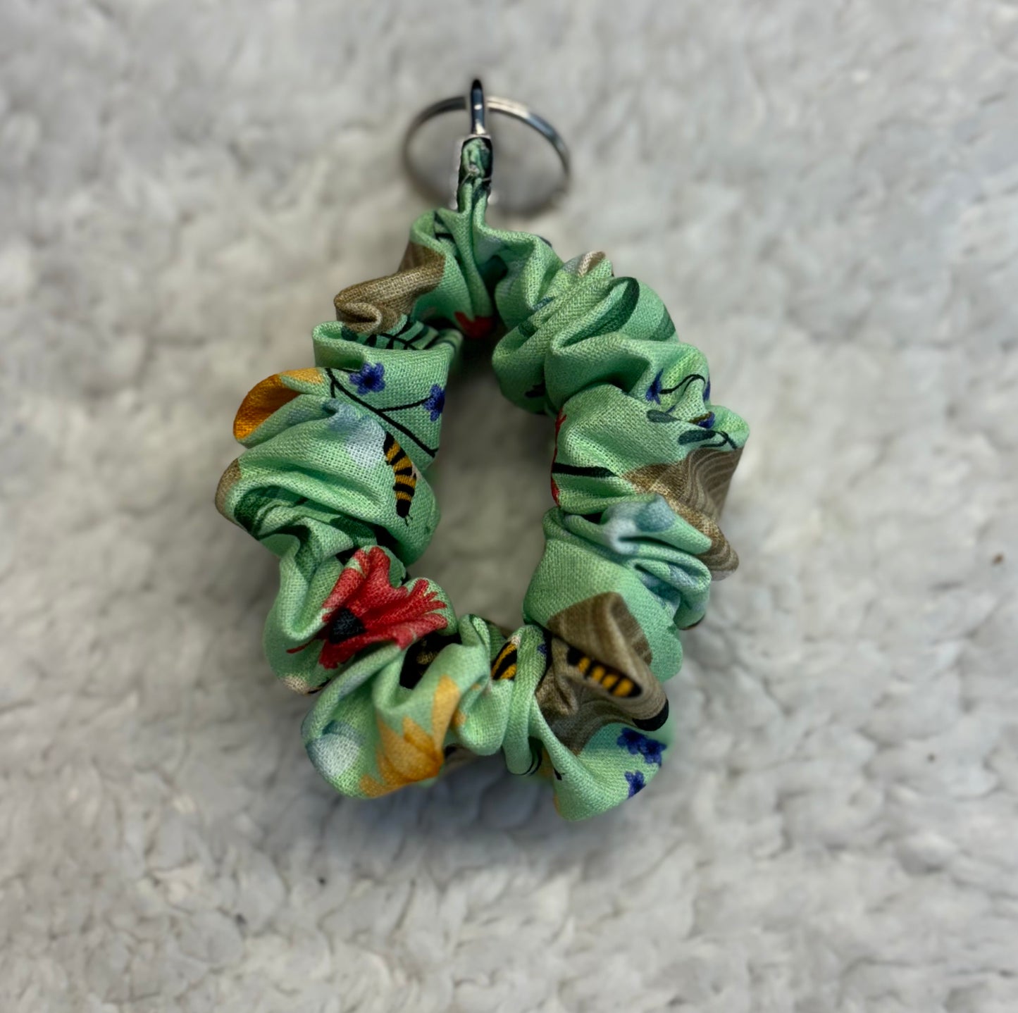 Bee Floral Scrunchie Wristlet
