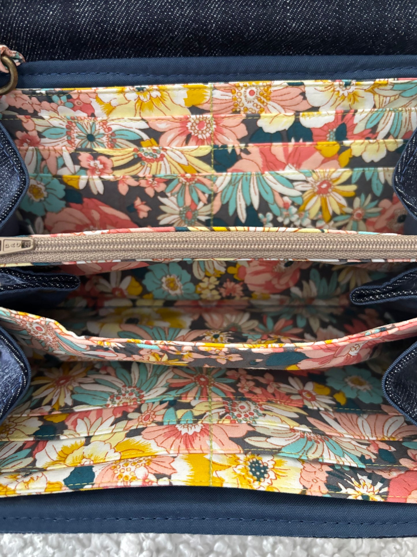 Denim Floral Wallet