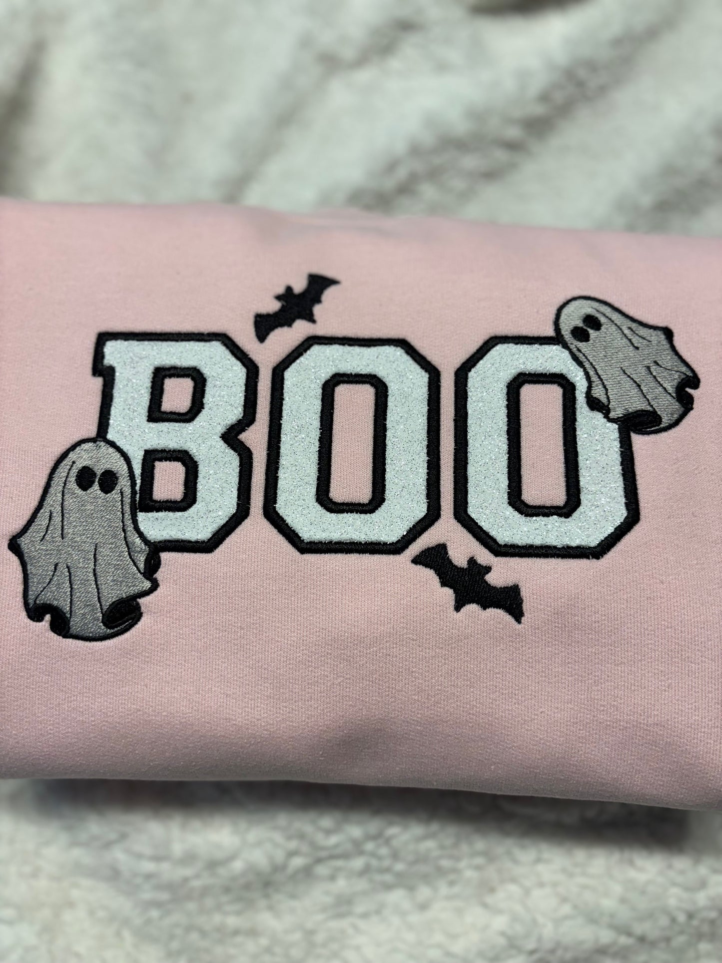 BOO Glitter Applique Crewneck