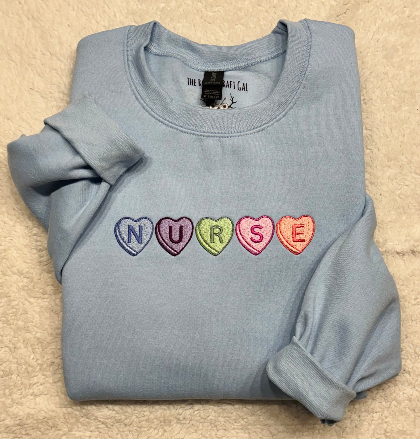 Nurse Candy Heart Crewneck