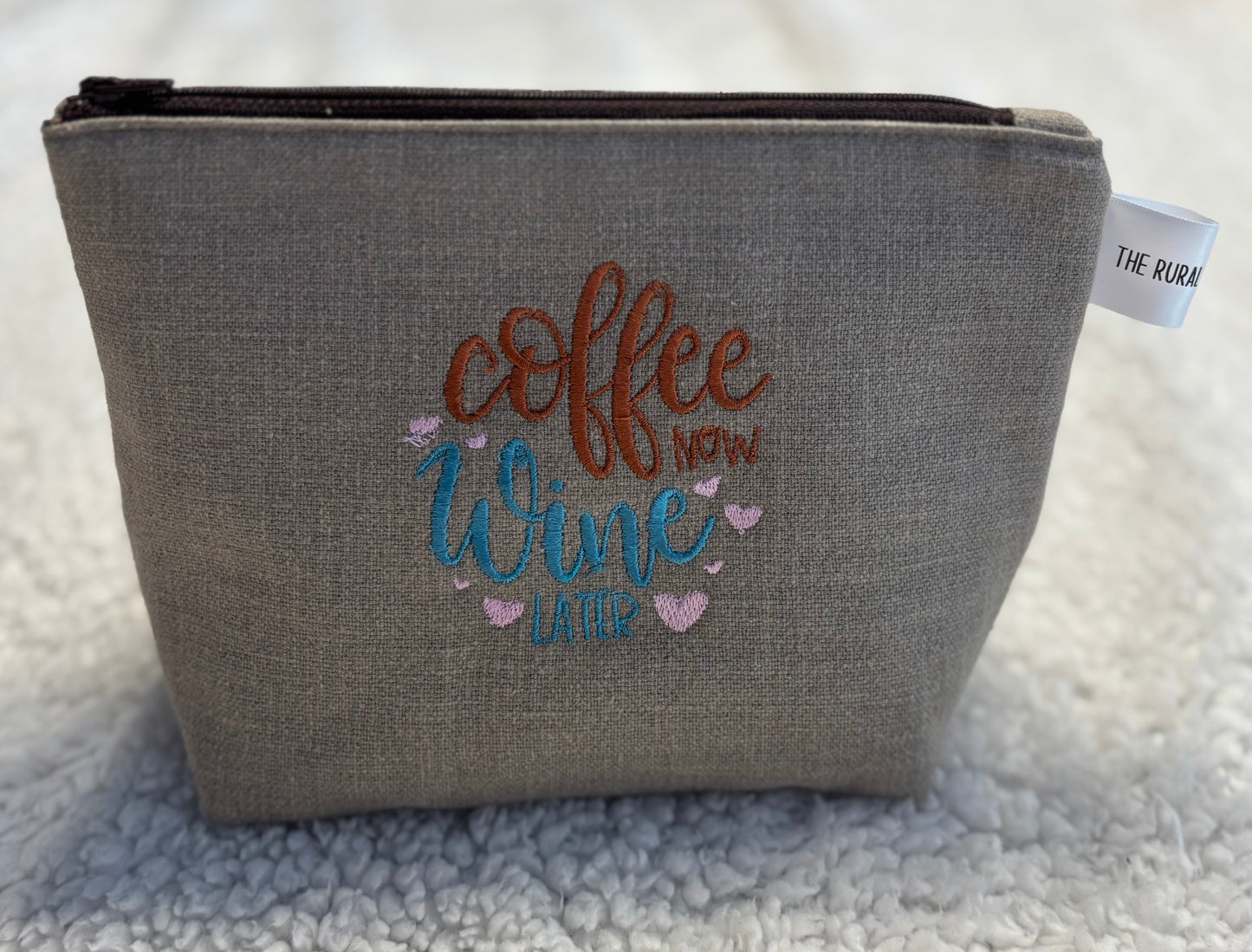 Coffee Now, Wine Later Cosmetic Bag