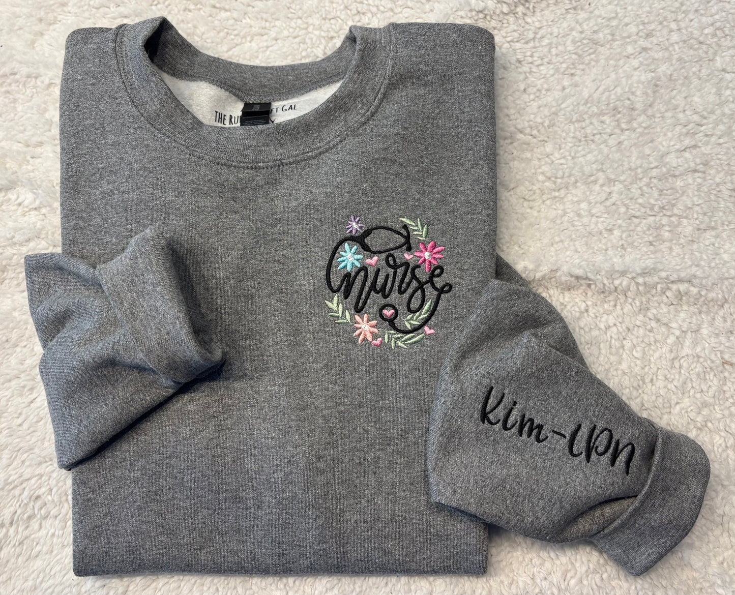 Nurse Floral Crewneck
