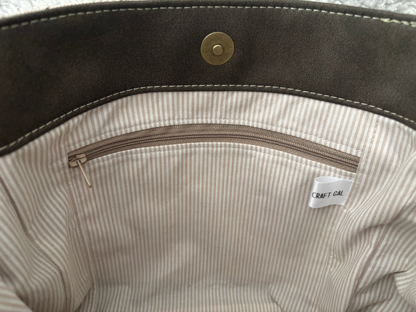 Beige & Pink Plaid Purse