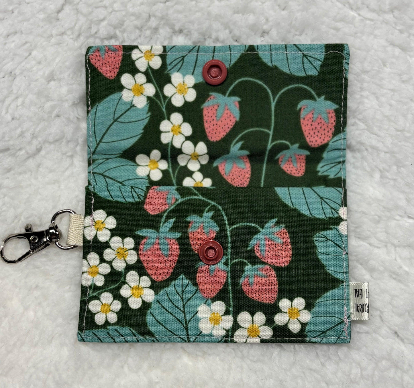 Strawberry Floral Card Pouch