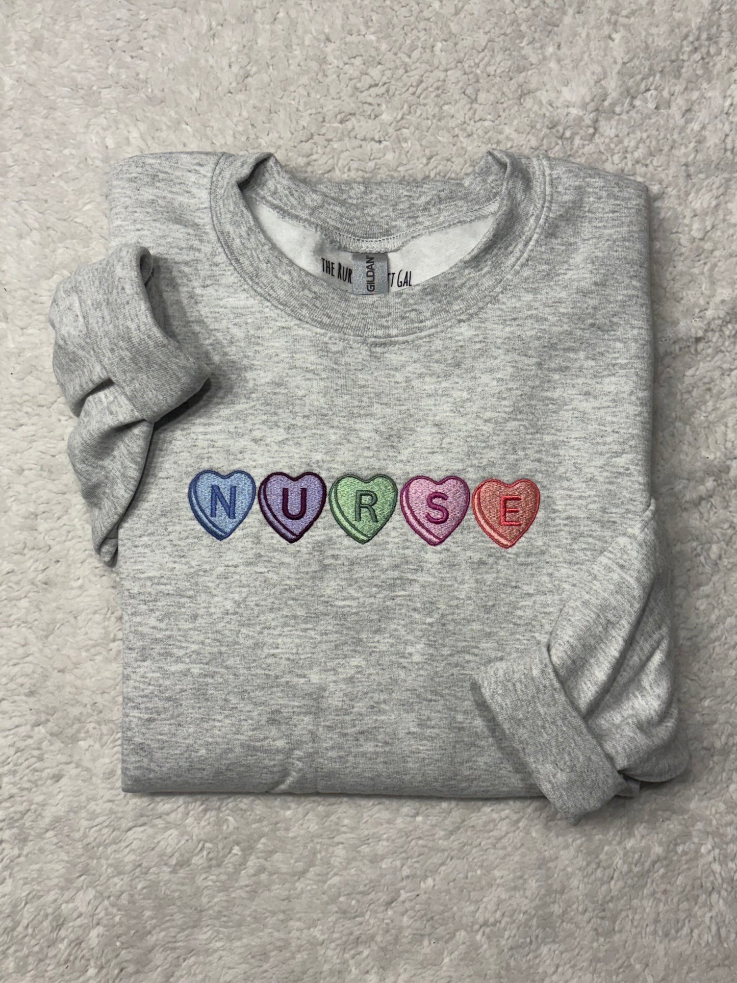 Nurse Candy Heart Crewneck