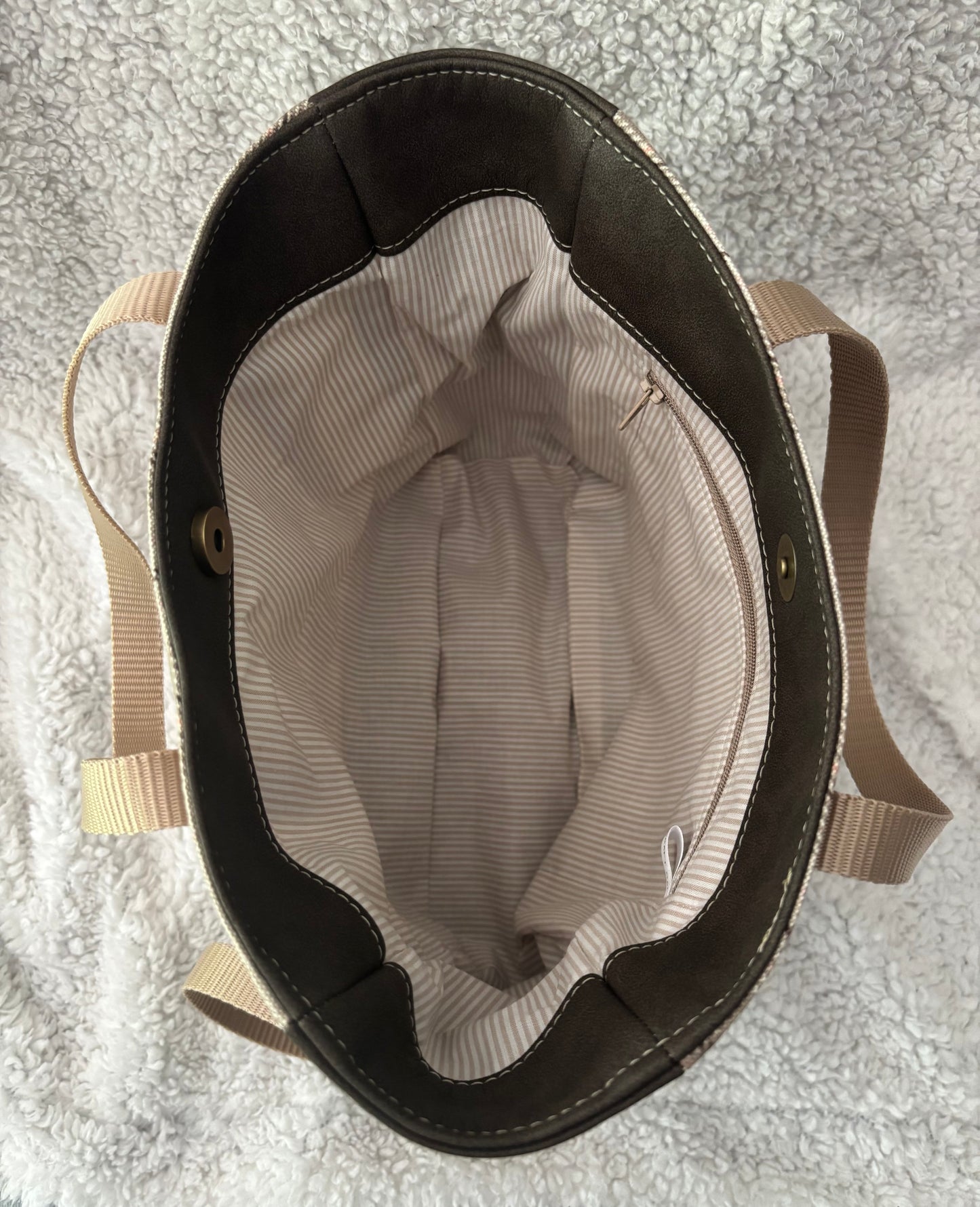 Beige & Pink Plaid Purse