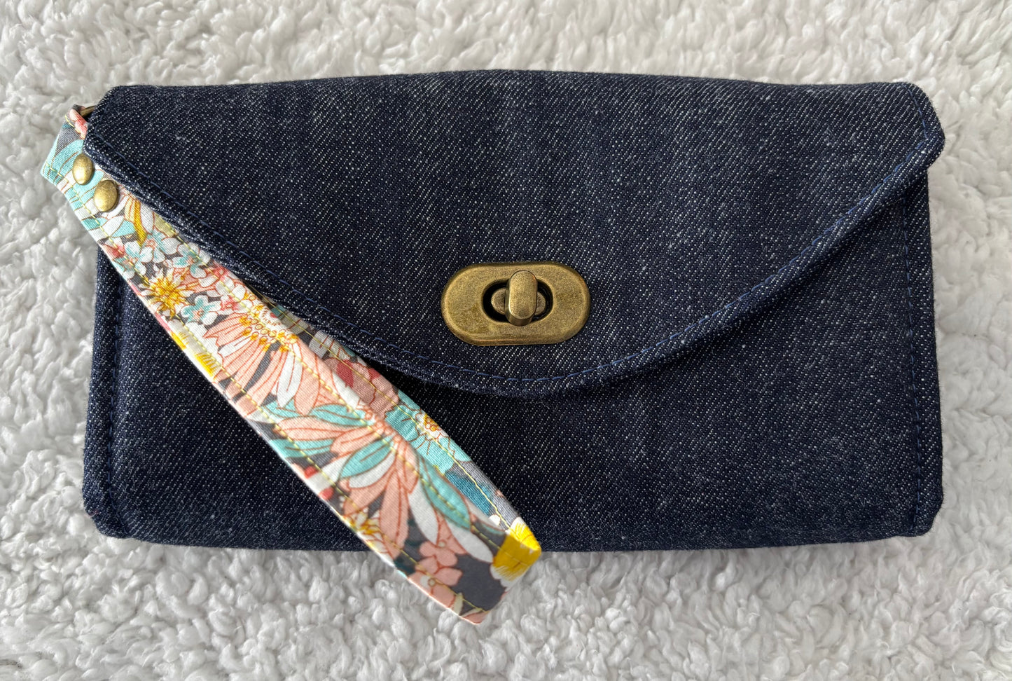Denim Floral Wallet