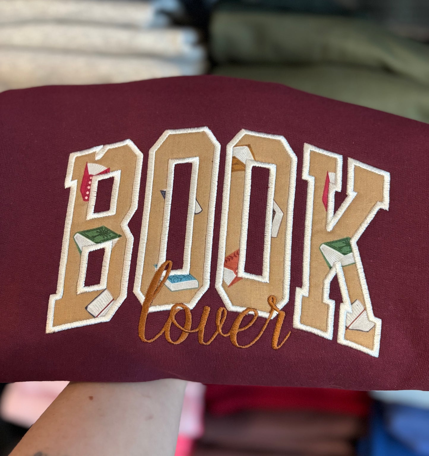 Book Lover Appliqué Crewneck