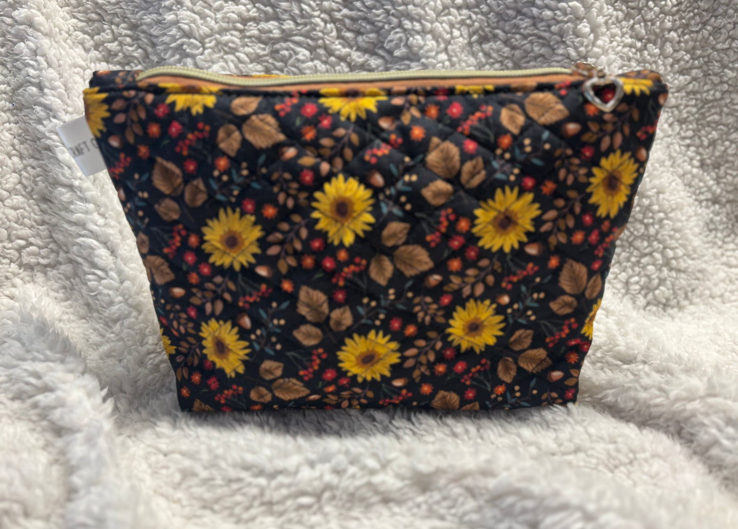 Sunflower Quilted Cosmetic Bag