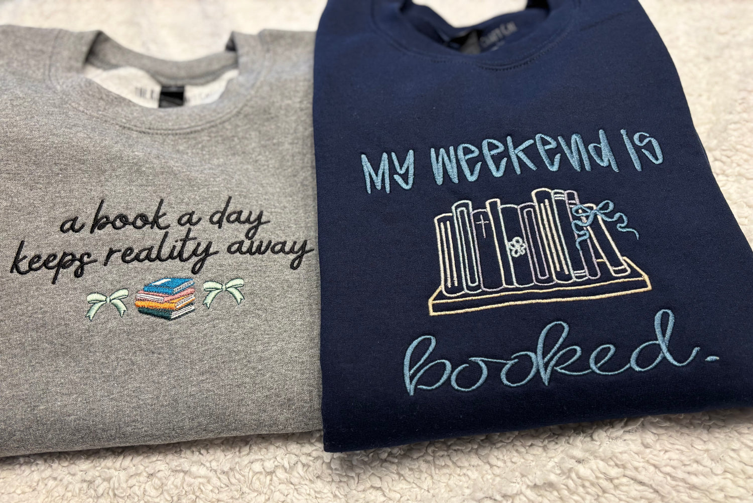 Book Lover Embroidered Crewnecks
