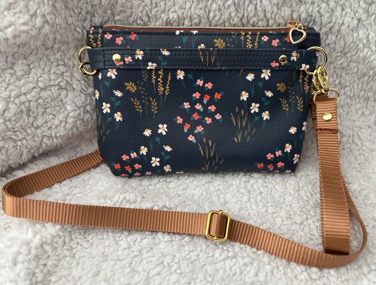 Floral Wristlet Crossbody Bag