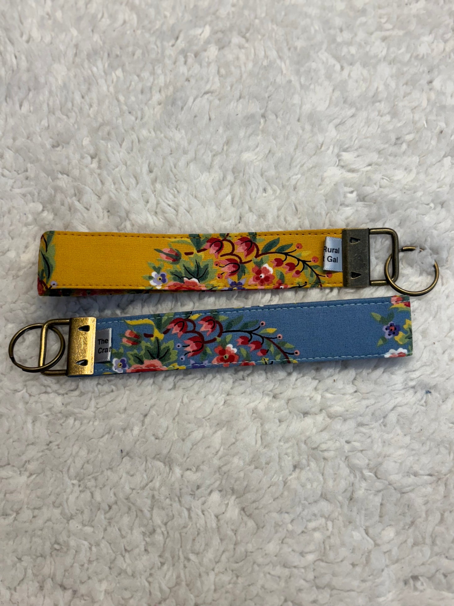 Yellow Floral Key Wristlet