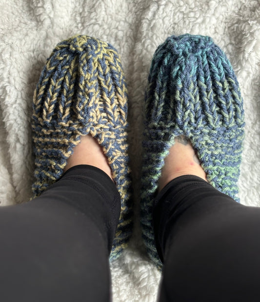 Variegated Knit Slippers -S