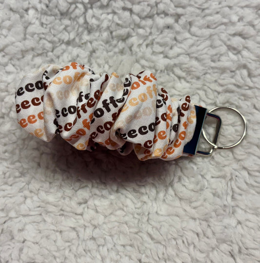 Coffee Scrunchie Key Wristlet