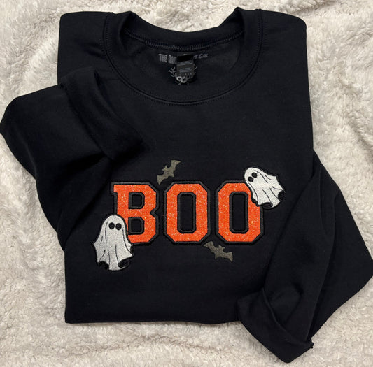 BOO Glitter Applique Crewneck