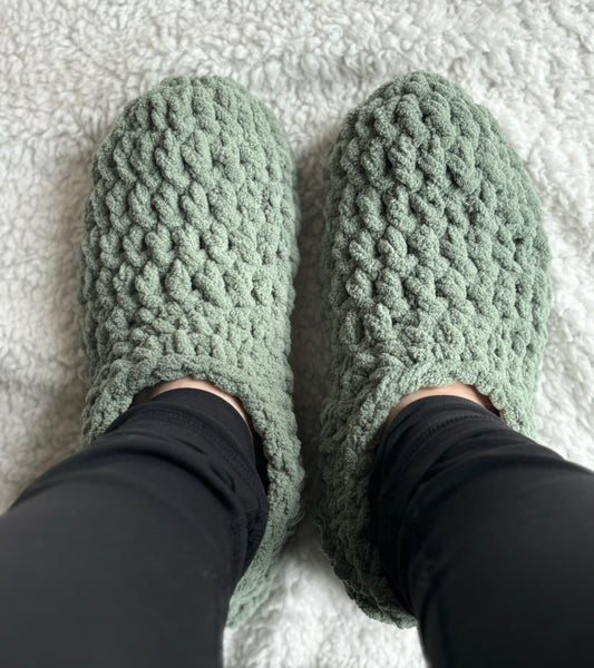 Green Super Soft Slippers -L