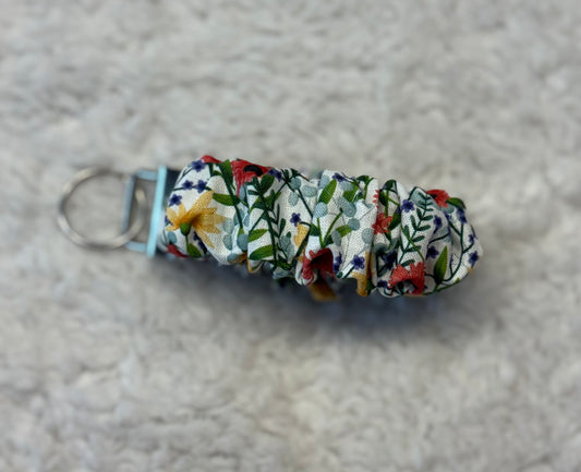Floral Scrunchie Key Wristlet