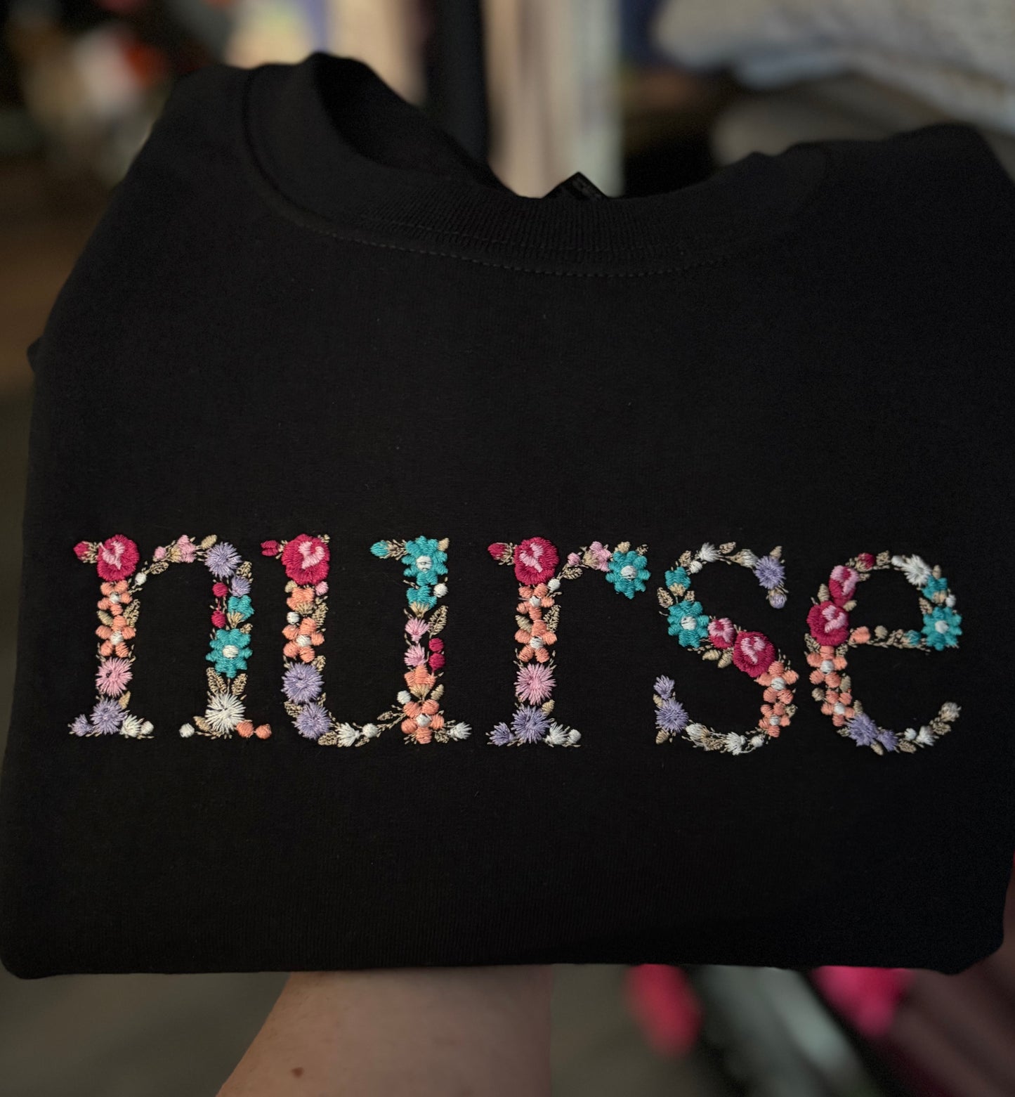 Floral Nurse Crewneck