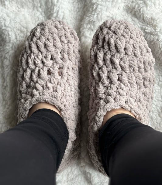 Grey Super Soft Slippers -S
