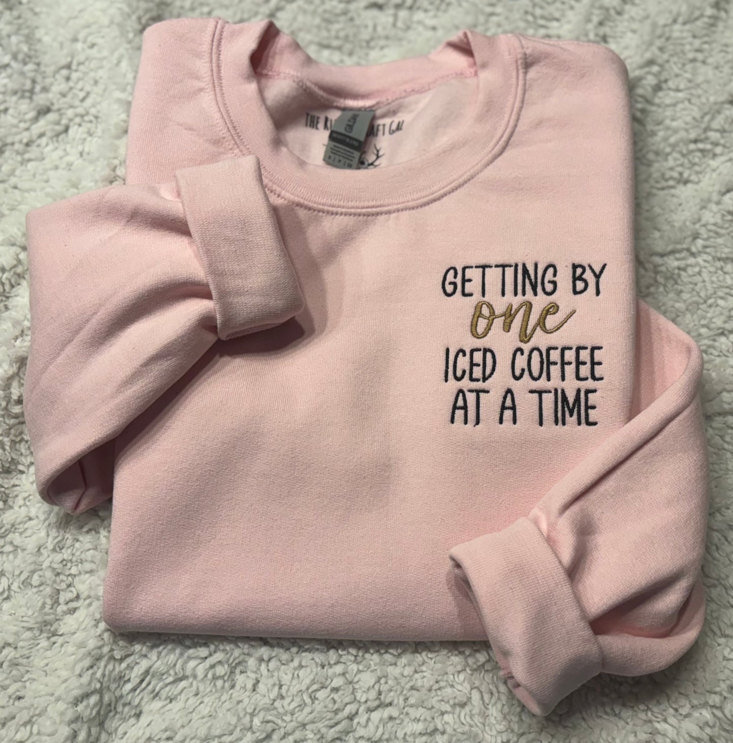 Getting By Once Iced Coffee At A Time Crewneck