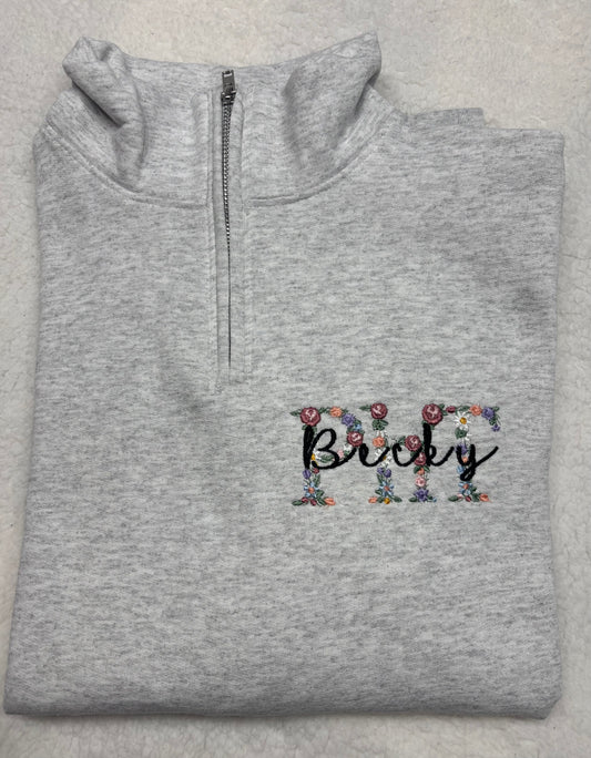 Floral PhT Quarter Zip
