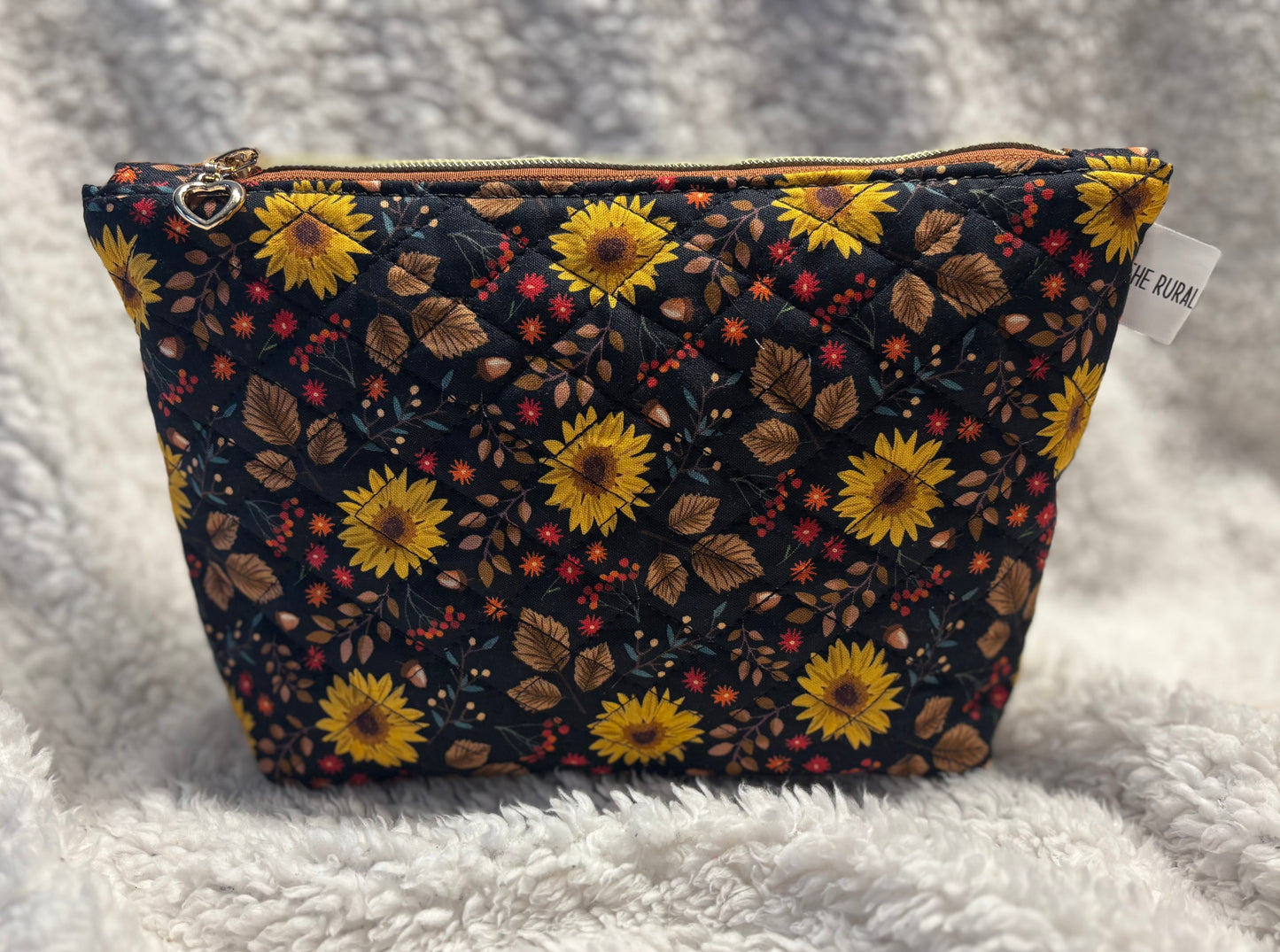 Sunflower Quilted Cosmetic Bag