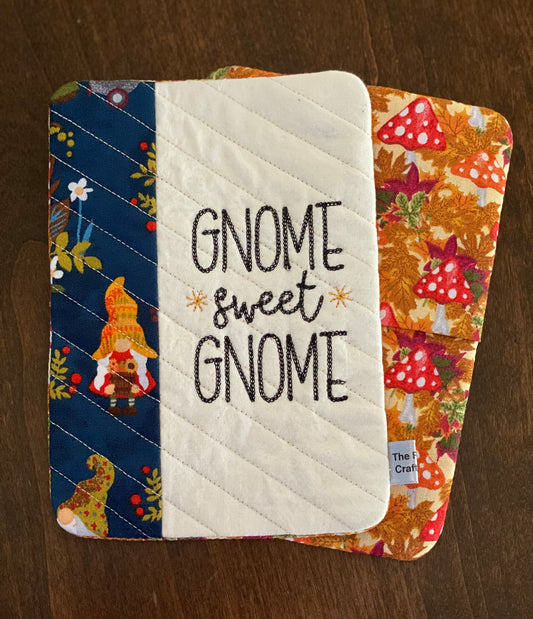 Gnome Sweet Gnome Fall Mug Rug