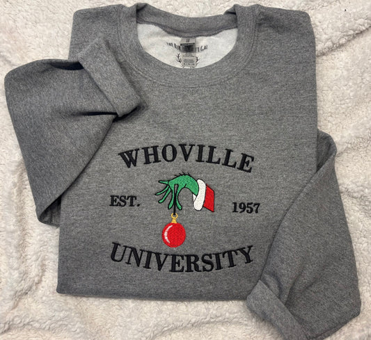 Grinch Whoville University Crewneck
