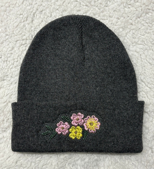 Embroidered Floral Toque