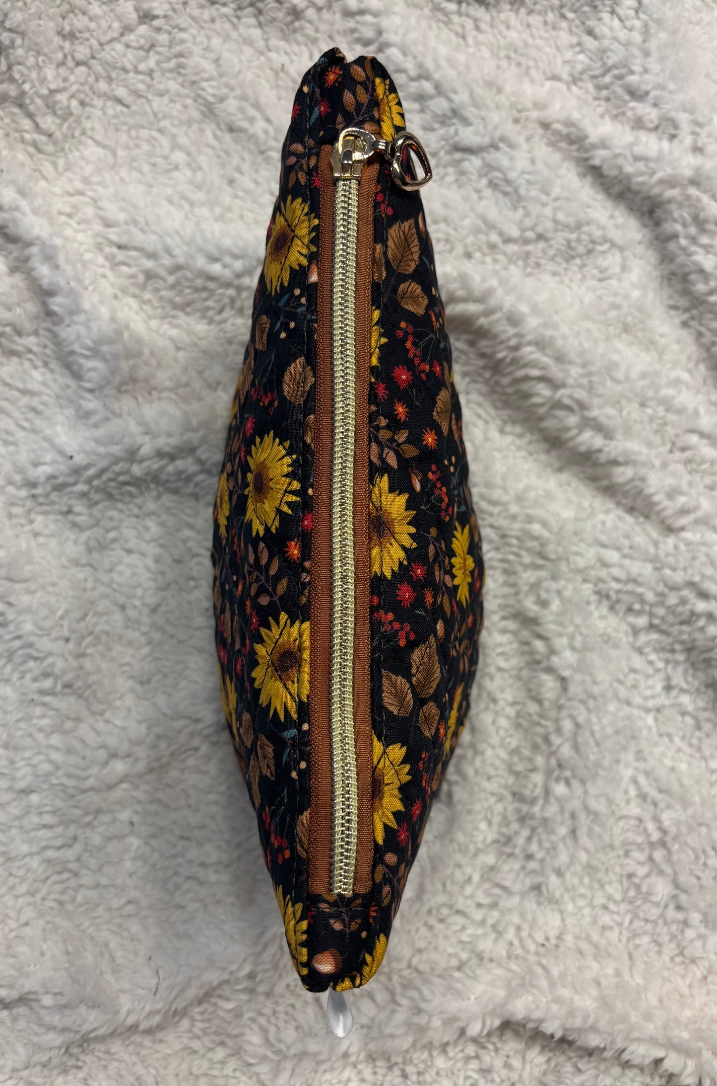 Sunflower Quilted Cosmetic Bag