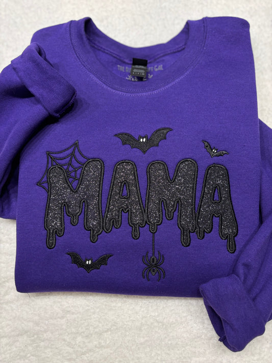 MAMA Black Glitter Appliqué