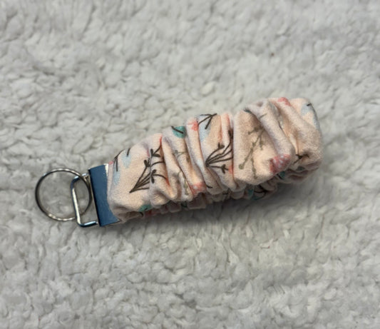Pink Flannel Scrunchie Key Wristlet