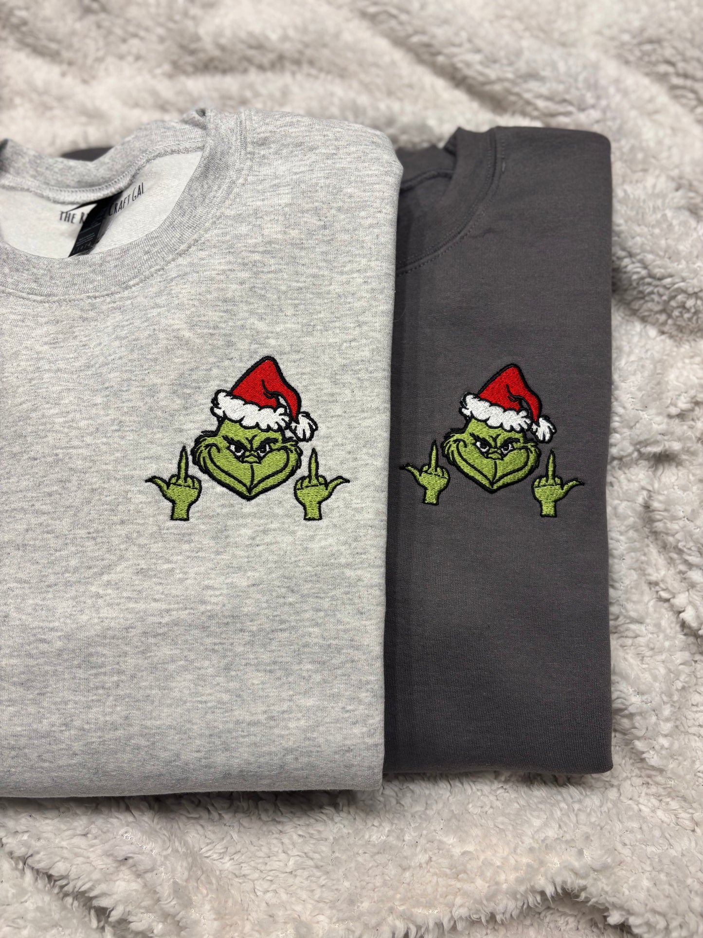Grinch Middle Fingers Crewneck