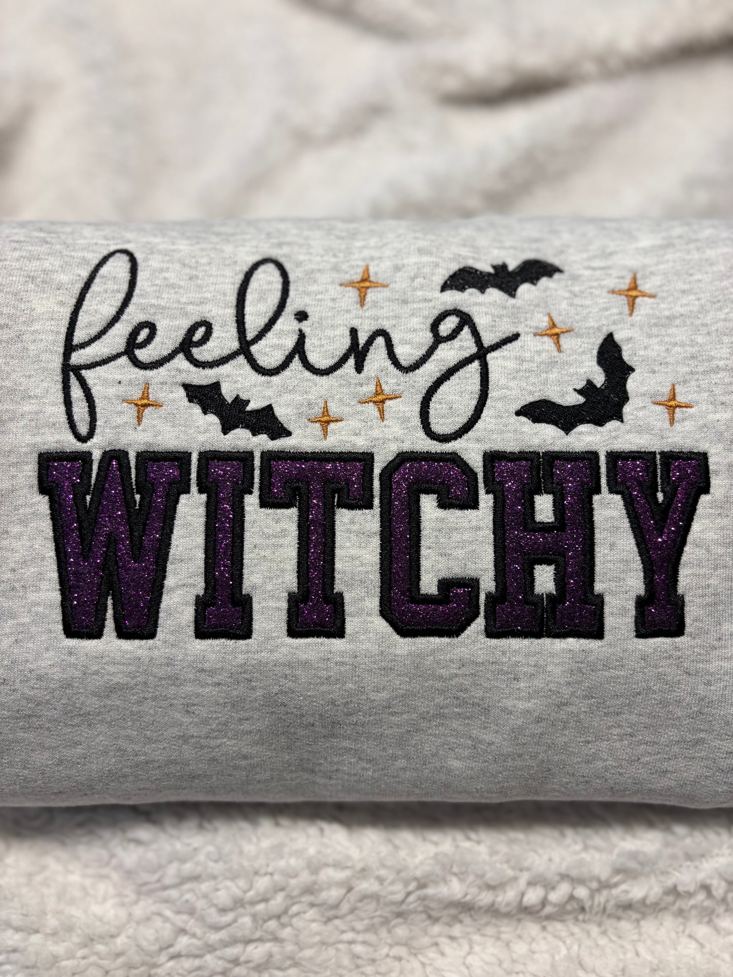 Feeling Witchy Glitter Applique Crewneck