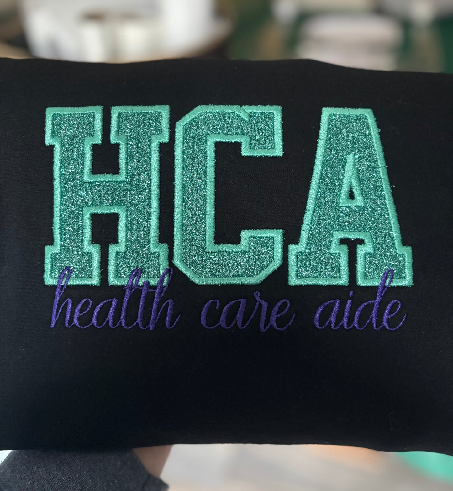 HCA Glitter Appliqué Crewneck