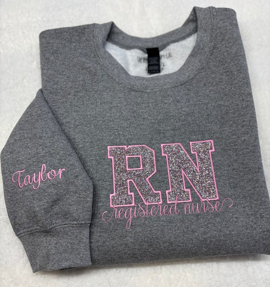 RN Glitter Appliqué Crewneck