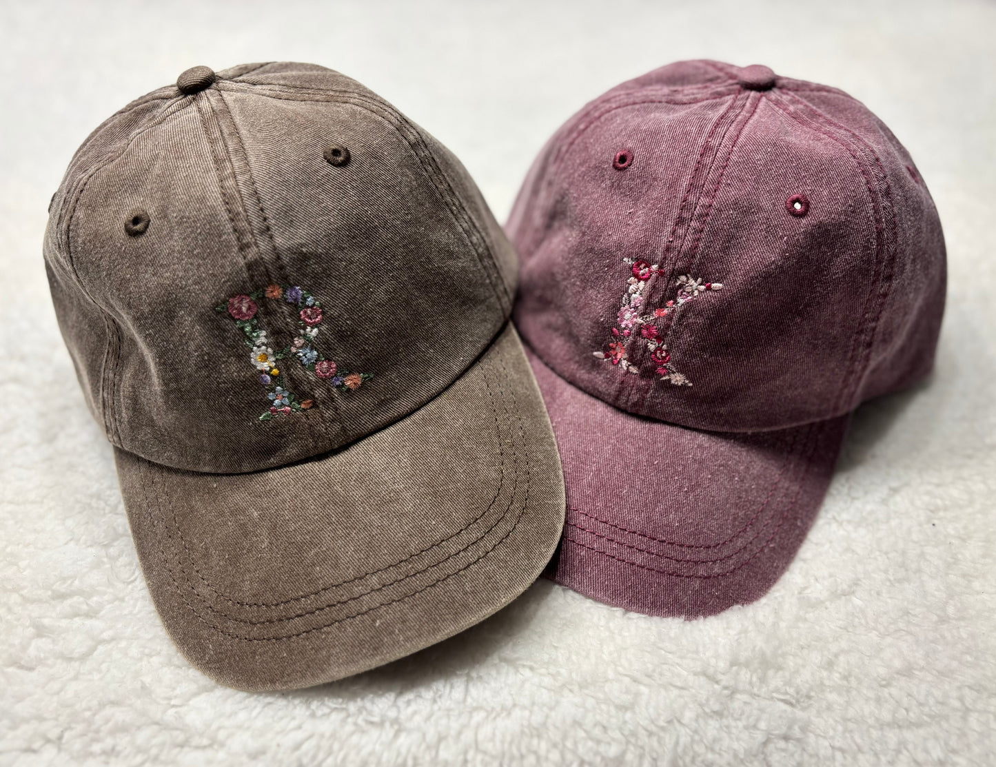 Floral Initial Hat