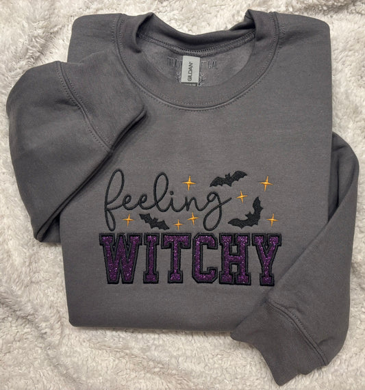 Feeling Witchy Glitter Applique Crewneck