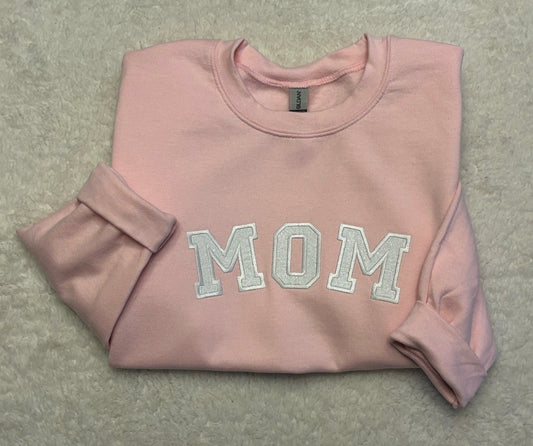 Pink Mom Glitter Crewneck