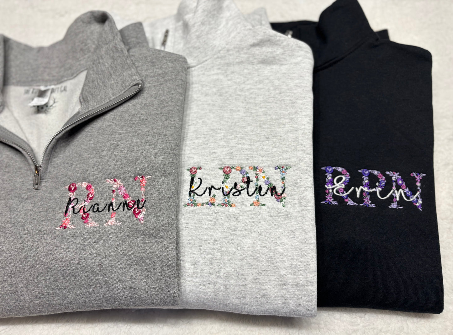 Floral LPN Quarter Zip