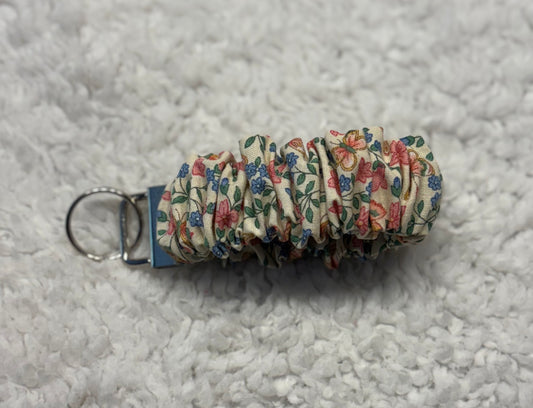 Butterfly Floral Scrunchie Key Wristlet