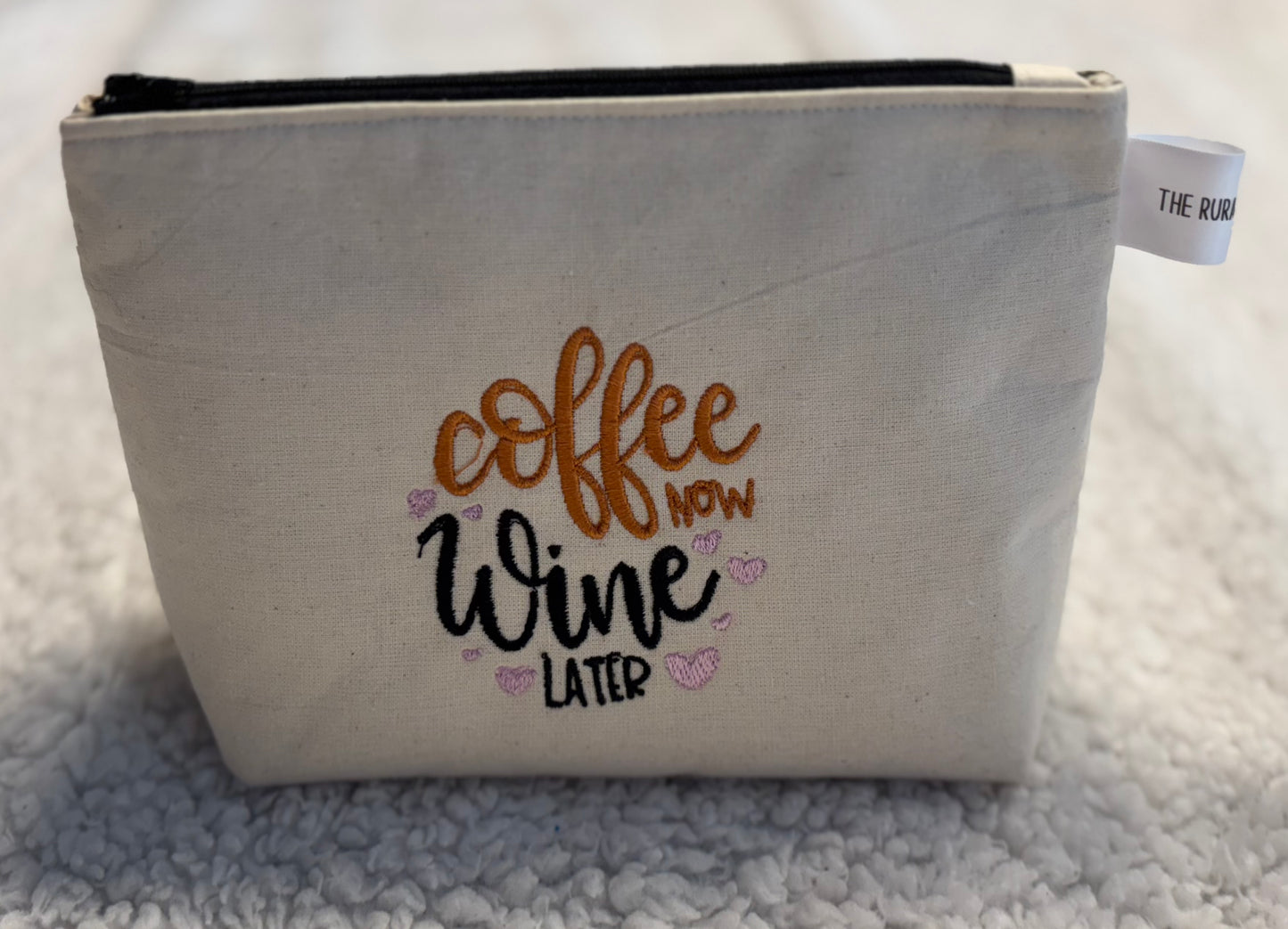 Coffee Now, Wine Later Cosmetic Bag
