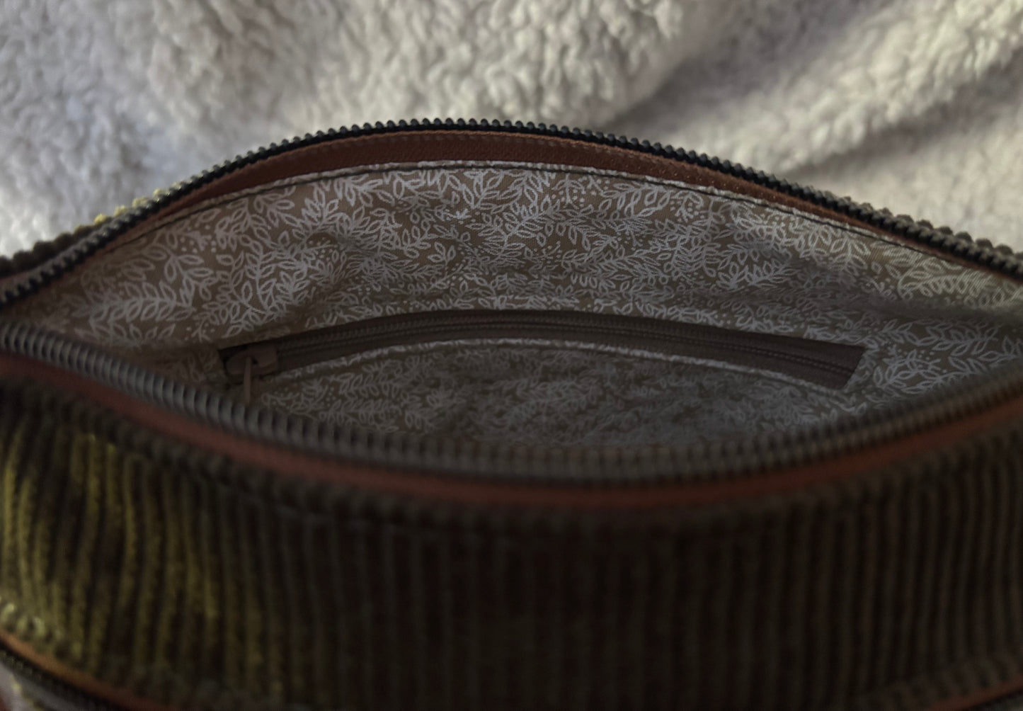 Dark Green Corduroy Purse