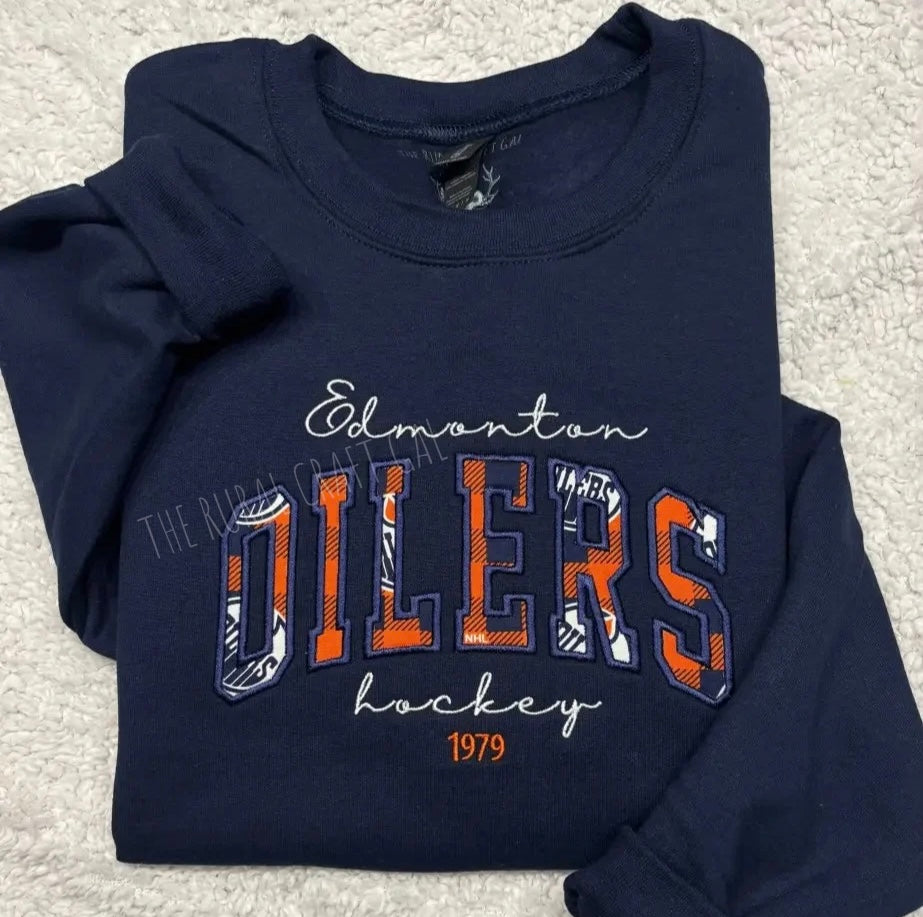 Oilers Appliqué Crewneck