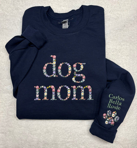 Floral Dog Mom Crewneck/Hoodie