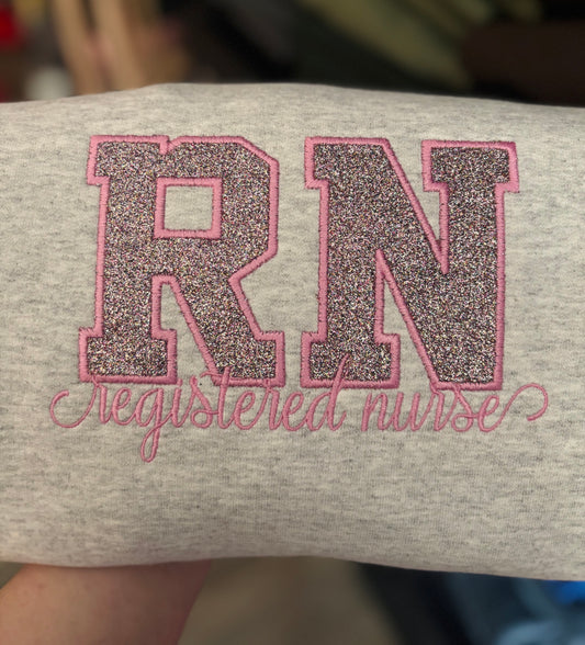 RN Glitter Appliqué Crewneck