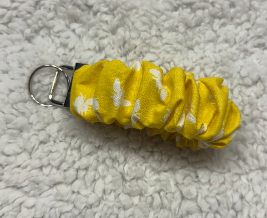 Yellow Bee Scrunchie Key Wristlet