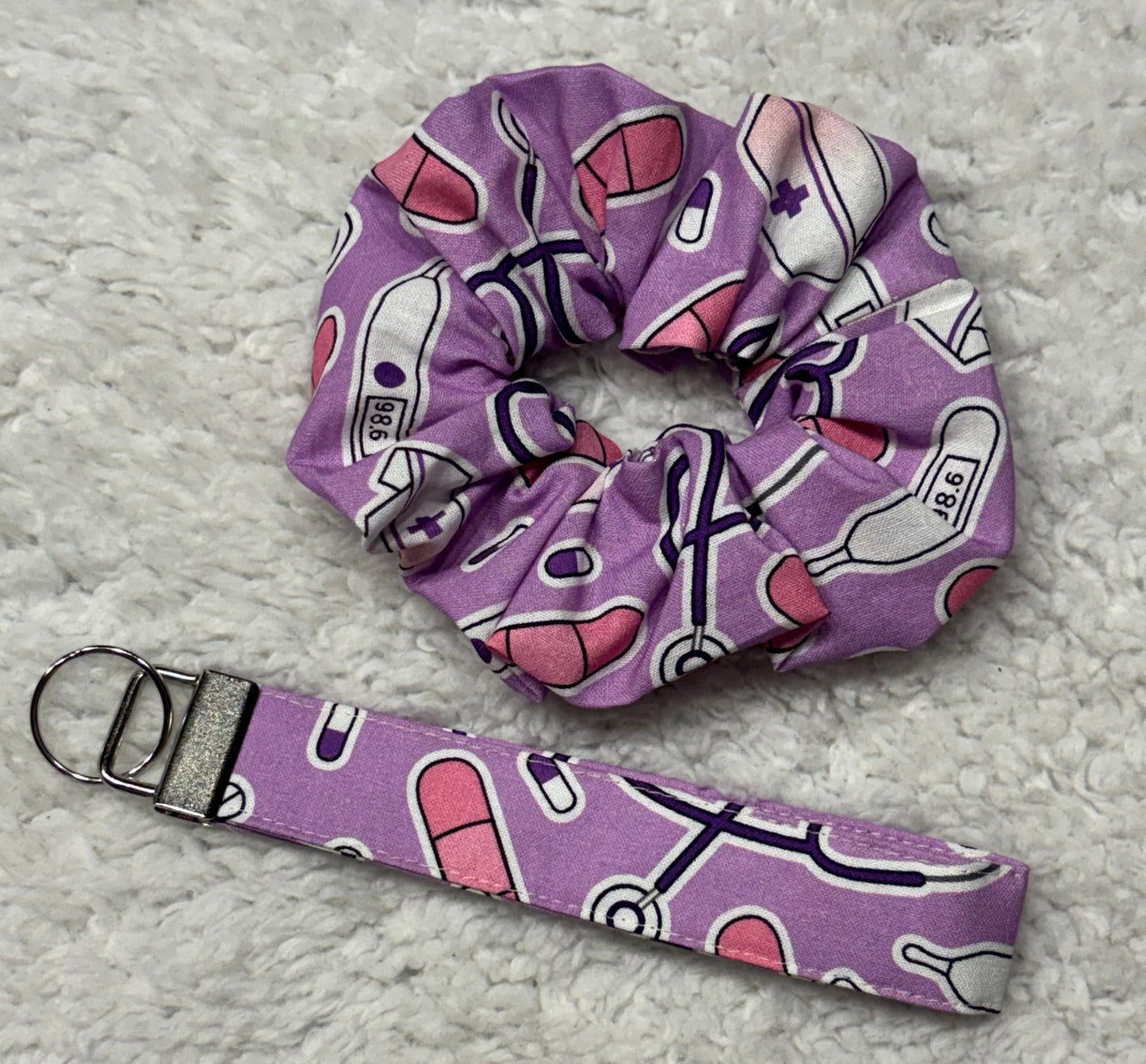 Nurse Hair Scrunchie & Wristlet Set