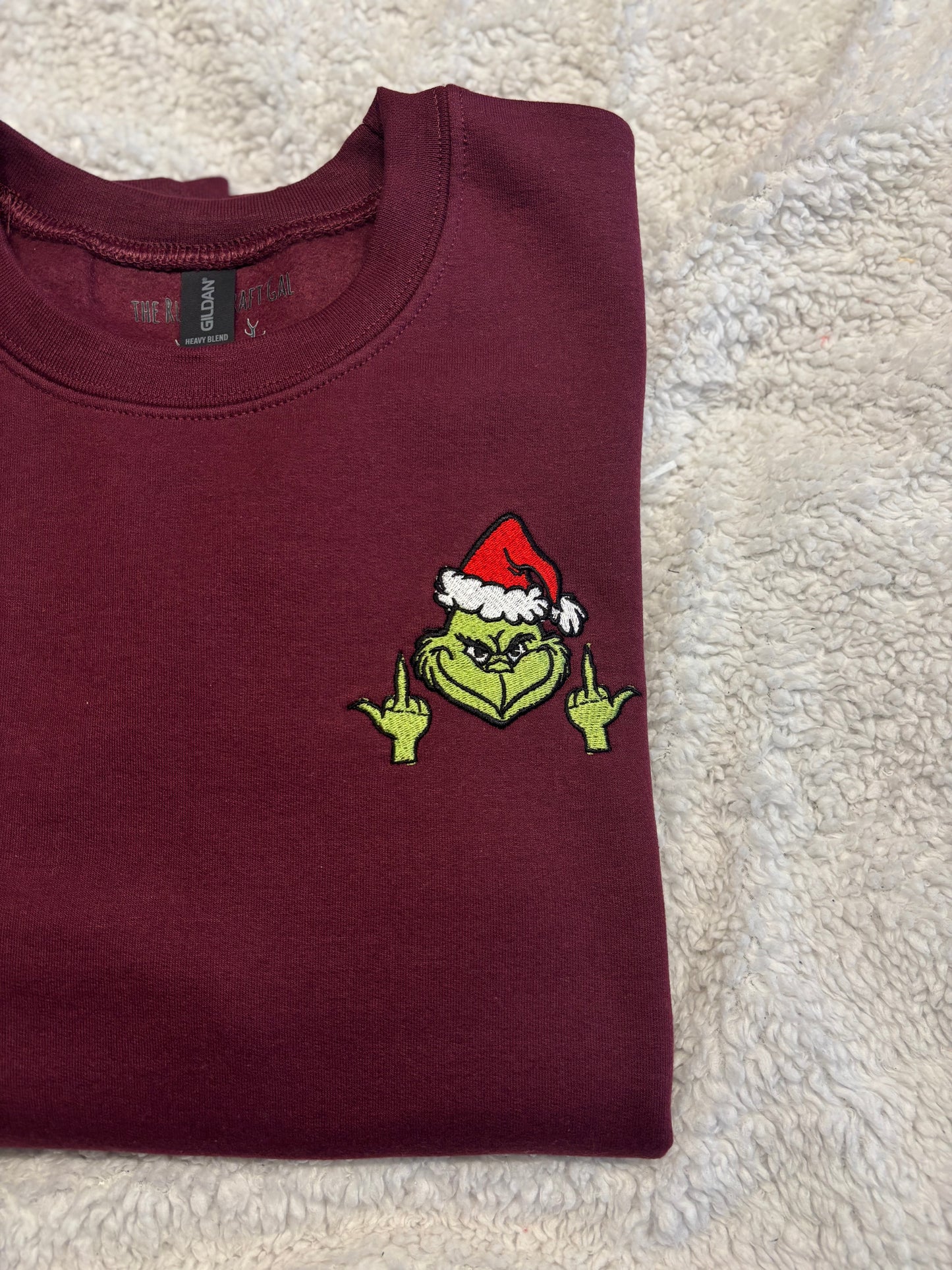 Grinch Middle Fingers Crewneck