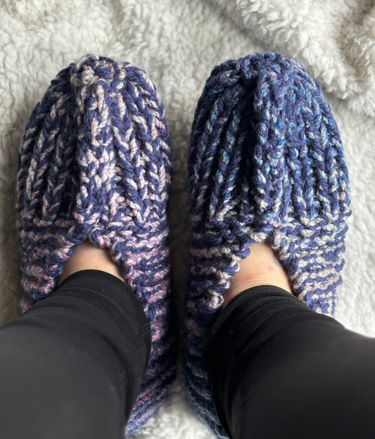 Variegated Knit Slippers -S
